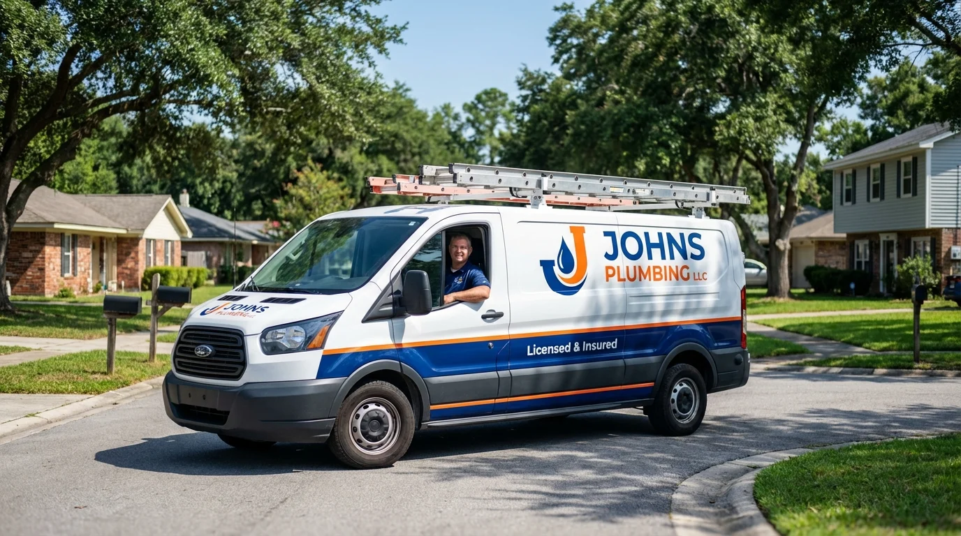 Johns Plumbing LLC service van in Landis, NC